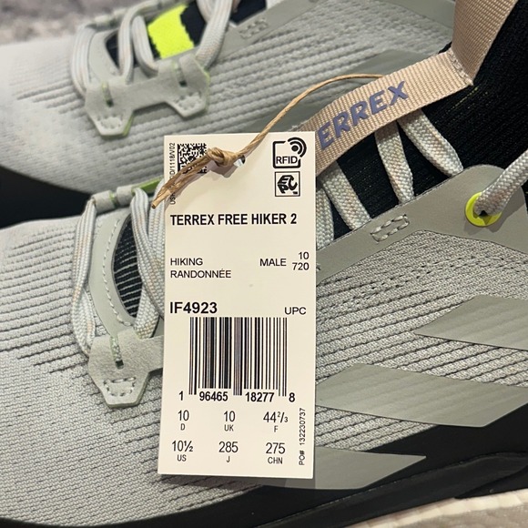 Adidas Terrex Free Hiker 2‎ Mens 10.5 Hiking Shoes Grey Black Pulse Lime IF4923 main image 13